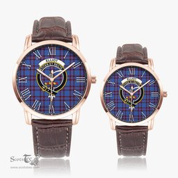 Scottish Elliot Modern Family Crest Quartz Watch With Leather Strap - Tartan Watch Instafamous Quartz Leather Strap Plaid Watch Scottish Plaid Tartan Plaid - ScotsTee - scotstee.com
