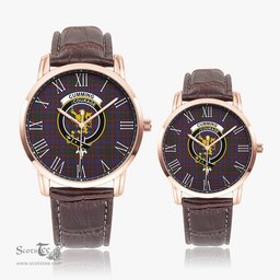 Scottish Cumming Family Crest Quartz Watch With Leather Strap - Tartan Watch Instafamous Quartz Leather Strap Plaid Watch Scottish Plaid Tartan Plaid - ScotsTee - scotstee.com
