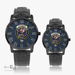 Scottish Cockburn Blue Family Crest Quartz Watch With Leather Strap - Tartan Watch Instafamous Quartz Leather Strap Plaid Watch Scottish Plaid Tartan Plaid - ScotsTee - scotstee.com