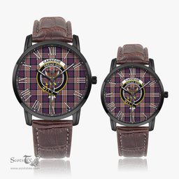 Scottish Carnegie Family Crest Quartz Watch With Leather Strap - Tartan Watch Instafamous Quartz Leather Strap Plaid Watch Scottish Plaid Tartan Plaid - ScotsTee - scotstee.com