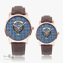 Scottish Elliot Ancient Family Crest Quartz Watch With Leather Strap - Tartan Watch Instafamous Quartz Leather Strap Plaid Watch Scottish Plaid Tartan Plaid - ScotsTee - scotstee.com