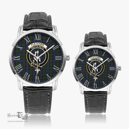 Scottish Fletcher Family Crest Quartz Watch With Leather Strap - Tartan Watch Instafamous Quartz Leather Strap Plaid Watch Scottish Plaid Tartan Plaid - ScotsTee - scotstee.com