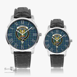 Scottish Falconer Family Crest Quartz Watch With Leather Strap - Tartan Watch Instafamous Quartz Leather Strap Plaid Watch Scottish Plaid Tartan Plaid - ScotsTee - scotstee.com