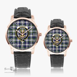 Scottish Gordon Dress Modern Family Crest Quartz Watch With Leather Strap - Tartan Watch Instafamous Quartz Leather Strap Plaid Watch Scottish Plaid Tartan Plaid - ScotsTee - scotstee.com