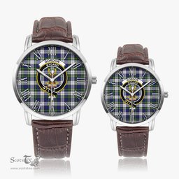 Scottish Gordon Dress Modern Family Crest Quartz Watch With Leather Strap - Tartan Watch Instafamous Quartz Leather Strap Plaid Watch Scottish Plaid Tartan Plaid - ScotsTee - scotstee.com
