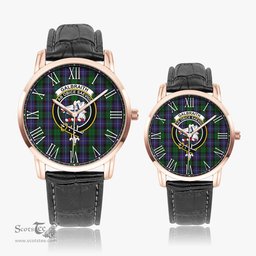 Scottish Galbraith Family Crest Quartz Watch With Leather Strap - Tartan Watch Instafamous Quartz Leather Strap Plaid Watch Scottish Plaid Tartan Plaid - ScotsTee - scotstee.com