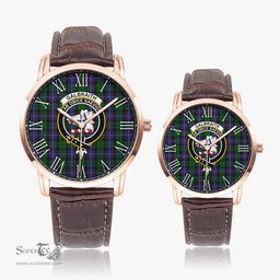 Scottish Galbraith Family Crest Quartz Watch With Leather Strap - Tartan Watch Instafamous Quartz Leather Strap Plaid Watch Scottish Plaid Tartan Plaid - ScotsTee - scotstee.com