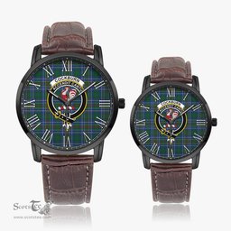 Scottish Cockburn Ancient Family Crest Quartz Watch With Leather Strap - Tartan Watch Instafamous Quartz Leather Strap Plaid Watch Scottish Plaid Tartan Plaid - ScotsTee - scotstee.com
