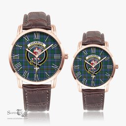 Scottish Cockburn Ancient Family Crest Quartz Watch With Leather Strap - Tartan Watch Instafamous Quartz Leather Strap Plaid Watch Scottish Plaid Tartan Plaid - ScotsTee - scotstee.com