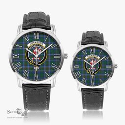 Scottish Cockburn Ancient Family Crest Quartz Watch With Leather Strap - Tartan Watch Instafamous Quartz Leather Strap Plaid Watch Scottish Plaid Tartan Plaid - ScotsTee - scotstee.com
