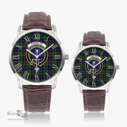 Scottish Forsyth Modern Family Crest Quartz Watch With Leather Strap - Tartan Watch Instafamous Quartz Leather Strap Plaid Watch Scottish Plaid Tartan Plaid - ScotsTee - scotstee.com