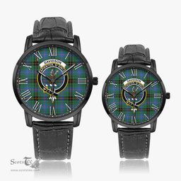 Scottish Davidson Ancient Family Crest Quartz Watch With Leather Strap - Tartan Watch Instafamous Quartz Leather Strap Plaid Watch Scottish Plaid Tartan Plaid - ScotsTee - scotstee.com