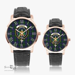 Scottish Dundas Family Crest Quartz Watch With Leather Strap - Tartan Watch Instafamous Quartz Leather Strap Plaid Watch Scottish Plaid Tartan Plaid - ScotsTee - scotstee.com