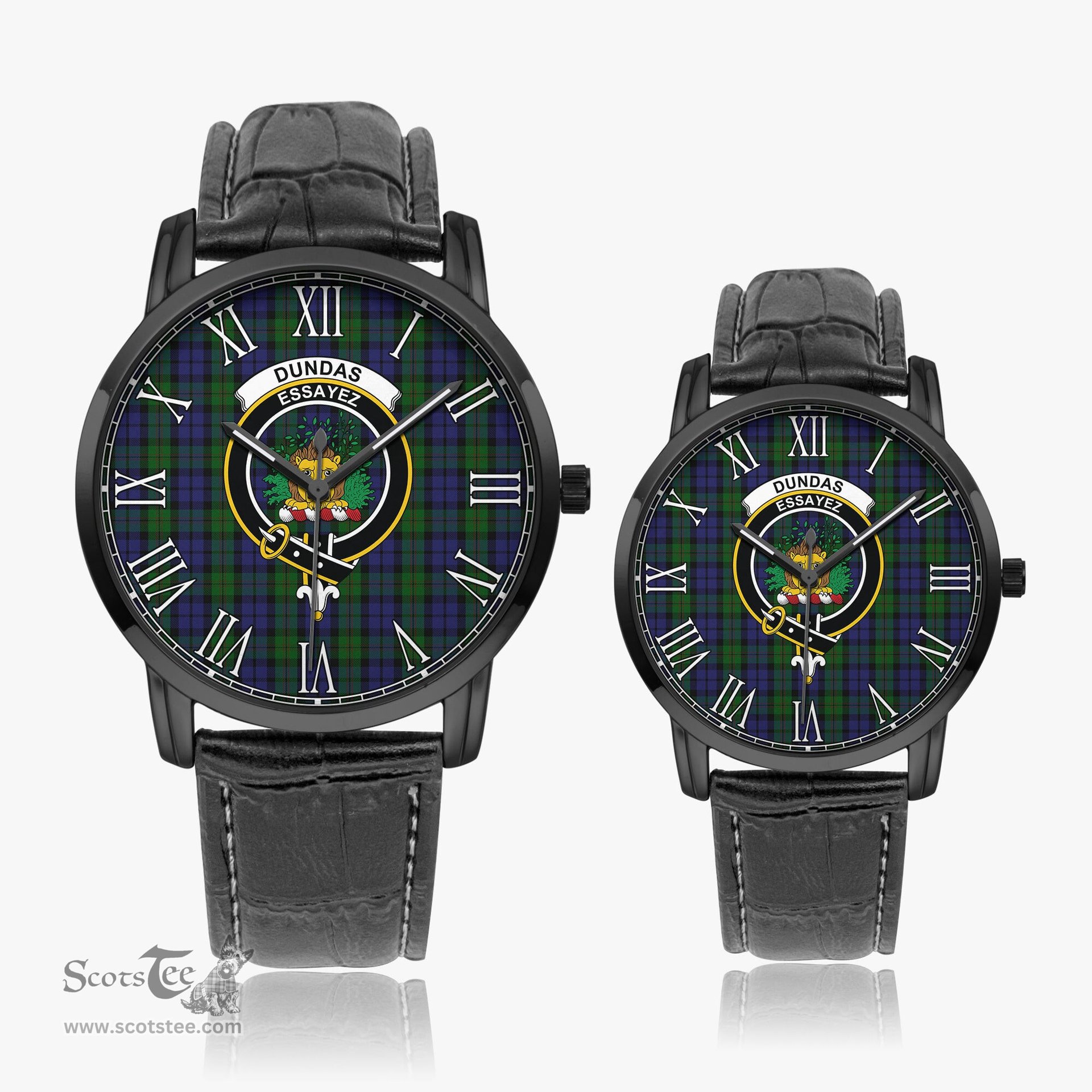 Scottish Dundas Family Crest Quartz Watch With Leather Strap - Tartan Watch Instafamous Quartz Leather Strap Plaid Watch Scottish Plaid Tartan Plaid - ScotsTee - scotstee.com