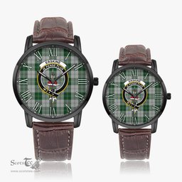 Scottish Erskine Green Family Crest Quartz Watch With Leather Strap - Tartan Watch Instafamous Quartz Leather Strap Plaid Watch Scottish Plaid Tartan Plaid - ScotsTee - scotstee.com