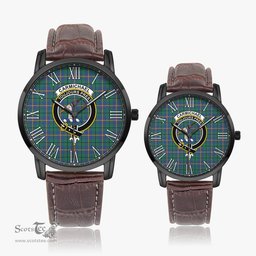 Scottish Carmichael Ancient Family Crest Quartz Watch With Leather Strap - Tartan Watch Instafamous Quartz Leather Strap Plaid Watch Scottish Plaid Tartan Plaid - ScotsTee - scotstee.com