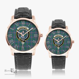 Scottish Carmichael Ancient Family Crest Quartz Watch With Leather Strap - Tartan Watch Instafamous Quartz Leather Strap Plaid Watch Scottish Plaid Tartan Plaid - ScotsTee - scotstee.com
