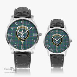 Scottish Carmichael Ancient Family Crest Quartz Watch With Leather Strap - Tartan Watch Instafamous Quartz Leather Strap Plaid Watch Scottish Plaid Tartan Plaid - ScotsTee - scotstee.com