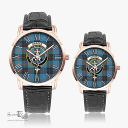 Scottish Garden Family Crest Quartz Watch With Leather Strap - Tartan Watch Instafamous Quartz Leather Strap Plaid Watch Scottish Plaid Tartan Plaid - ScotsTee - scotstee.com
