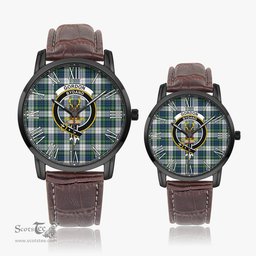 Scottish Gordon Dress Ancient Family Crest Quartz Watch With Leather Strap - Tartan Watch Instafamous Quartz Leather Strap Plaid Watch Scottish Plaid Tartan Plaid - ScotsTee - scotstee.com