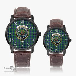 Scottish Douglas Family Crest Quartz Watch With Leather Strap - Tartan Watch Instafamous Quartz Leather Strap Plaid Watch Scottish Plaid Tartan Plaid - ScotsTee - scotstee.com