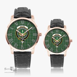Scottish Gayre Dress Family Crest Quartz Watch With Leather Strap - Tartan Watch Instafamous Quartz Leather Strap Plaid Watch Scottish Plaid Tartan Plaid - ScotsTee - scotstee.com