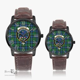 Scottish Forsyth Ancient Family Crest Quartz Watch With Leather Strap - Tartan Watch Instafamous Quartz Leather Strap Plaid Watch Scottish Plaid Tartan Plaid - ScotsTee - scotstee.com