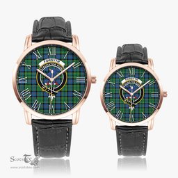 Scottish Forsyth Ancient Family Crest Quartz Watch With Leather Strap - Tartan Watch Instafamous Quartz Leather Strap Plaid Watch Scottish Plaid Tartan Plaid - ScotsTee - scotstee.com