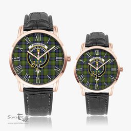 Scottish Ferguson Modern Family Crest Quartz Watch With Leather Strap - Tartan Watch Instafamous Quartz Leather Strap Plaid Watch Scottish Plaid Tartan Plaid - ScotsTee - scotstee.com