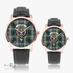 Scottish Forbes Dress Family Crest Quartz Watch With Leather Strap - Tartan Watch Instafamous Quartz Leather Strap Plaid Watch Scottish Plaid Tartan Plaid - ScotsTee - scotstee.com