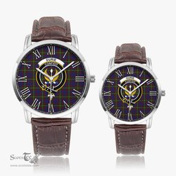 Scottish Durie Family Crest Quartz Watch With Leather Strap - Tartan Watch Instafamous Quartz Leather Strap Plaid Watch Scottish Plaid Tartan Plaid - ScotsTee - scotstee.com