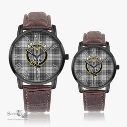 Scottish Glendinning Family Crest Quartz Watch With Leather Strap - Tartan Watch Instafamous Quartz Leather Strap Plaid Watch Scottish Plaid Tartan Plaid - ScotsTee - scotstee.com