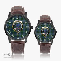 Scottish Forsyth Family Crest Quartz Watch With Leather Strap - Tartan Watch Instafamous Quartz Leather Strap Plaid Watch Scottish Plaid Tartan Plaid - ScotsTee - scotstee.com