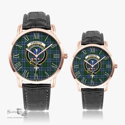 Scottish Forsyth Family Crest Quartz Watch With Leather Strap - Tartan Watch Instafamous Quartz Leather Strap Plaid Watch Scottish Plaid Tartan Plaid - ScotsTee - scotstee.com