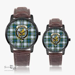 Scottish Campbell Dress Family Crest Quartz Watch With Leather Strap - Tartan Watch Instafamous Quartz Leather Strap Plaid Watch Scottish Plaid Tartan Plaid - ScotsTee - scotstee.com