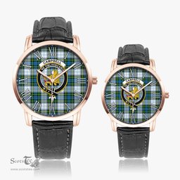 Scottish Campbell Dress Family Crest Quartz Watch With Leather Strap - Tartan Watch Instafamous Quartz Leather Strap Plaid Watch Scottish Plaid Tartan Plaid - ScotsTee - scotstee.com