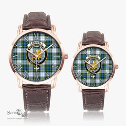 Scottish Campbell Dress Family Crest Quartz Watch With Leather Strap - Tartan Watch Instafamous Quartz Leather Strap Plaid Watch Scottish Plaid Tartan Plaid - ScotsTee - scotstee.com