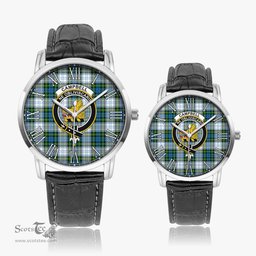 Scottish Campbell Dress Family Crest Quartz Watch With Leather Strap - Tartan Watch Instafamous Quartz Leather Strap Plaid Watch Scottish Plaid Tartan Plaid - ScotsTee - scotstee.com