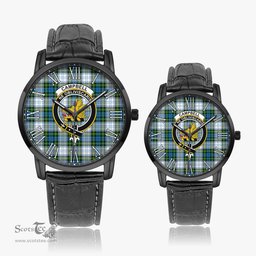 Scottish Campbell Dress Family Crest Quartz Watch With Leather Strap - Tartan Watch Instafamous Quartz Leather Strap Plaid Watch Scottish Plaid Tartan Plaid - ScotsTee - scotstee.com