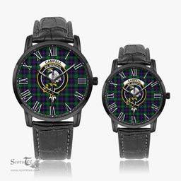 Scottish Campbell of Cawdor Modern Family Crest Quartz Watch With Leather Strap - Tartan Watch Instafamous Quartz Leather Strap Plaid Watch Scottish Plaid Tartan Plaid - ScotsTee - scotstee.com