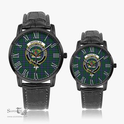 Scottish Douglas Green Family Crest Quartz Watch With Leather Strap - Tartan Watch Instafamous Quartz Leather Strap Plaid Watch Scottish Plaid Tartan Plaid - ScotsTee - scotstee.com