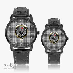 Scottish Glen Family Crest Quartz Watch With Leather Strap - Tartan Watch Instafamous Quartz Leather Strap Plaid Watch Scottish Plaid Tartan Plaid - ScotsTee - scotstee.com