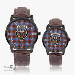Scottish Congilton Family Crest Quartz Watch With Leather Strap - Tartan Watch Instafamous Quartz Leather Strap Plaid Watch Scottish Plaid Tartan Plaid - ScotsTee - scotstee.com