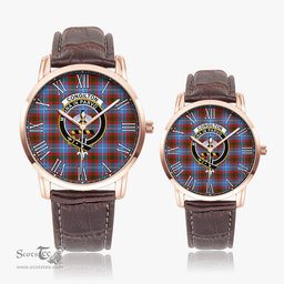 Scottish Congilton Family Crest Quartz Watch With Leather Strap - Tartan Watch Instafamous Quartz Leather Strap Plaid Watch Scottish Plaid Tartan Plaid - ScotsTee - scotstee.com