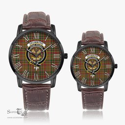 Scottish Drummond of Strathallan Family Crest Quartz Watch With Leather Strap - Tartan Watch Instafamous Quartz Leather Strap Plaid Watch Scottish Plaid Tartan Plaid - ScotsTee - scotstee.com