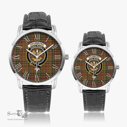 Scottish Drummond of Strathallan Family Crest Quartz Watch With Leather Strap - Tartan Watch Instafamous Quartz Leather Strap Plaid Watch Scottish Plaid Tartan Plaid - ScotsTee - scotstee.com