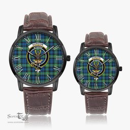 Scottish Gordon Ancient Family Crest Quartz Watch With Leather Strap - Tartan Watch Instafamous Quartz Leather Strap Plaid Watch Scottish Plaid Tartan Plaid - ScotsTee - scotstee.com