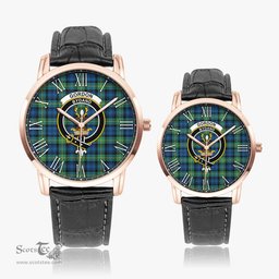 Scottish Gordon Ancient Family Crest Quartz Watch With Leather Strap - Tartan Watch Instafamous Quartz Leather Strap Plaid Watch Scottish Plaid Tartan Plaid - ScotsTee - scotstee.com