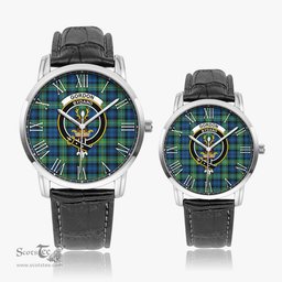 Scottish Gordon Ancient Family Crest Quartz Watch With Leather Strap - Tartan Watch Instafamous Quartz Leather Strap Plaid Watch Scottish Plaid Tartan Plaid - ScotsTee - scotstee.com