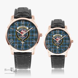 Scottish Cockburn Modern Family Crest Quartz Watch With Leather Strap - Tartan Watch Instafamous Quartz Leather Strap Plaid Watch Scottish Plaid Tartan Plaid - ScotsTee - scotstee.com